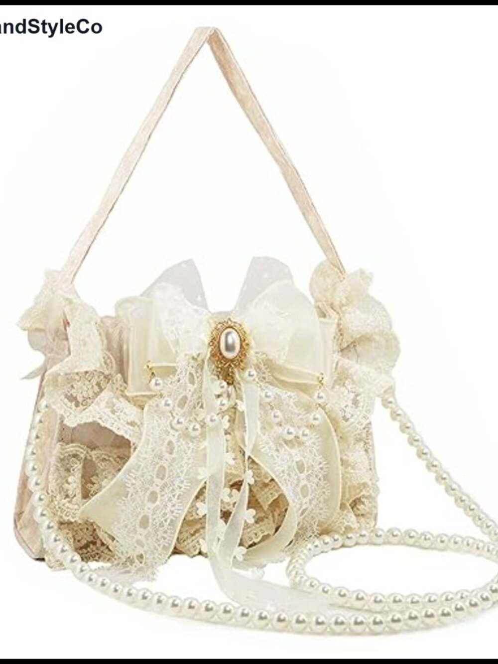 Lace Bowknot Shoulder Bag Ruffled Victorian Lolita Purse Lightweight
